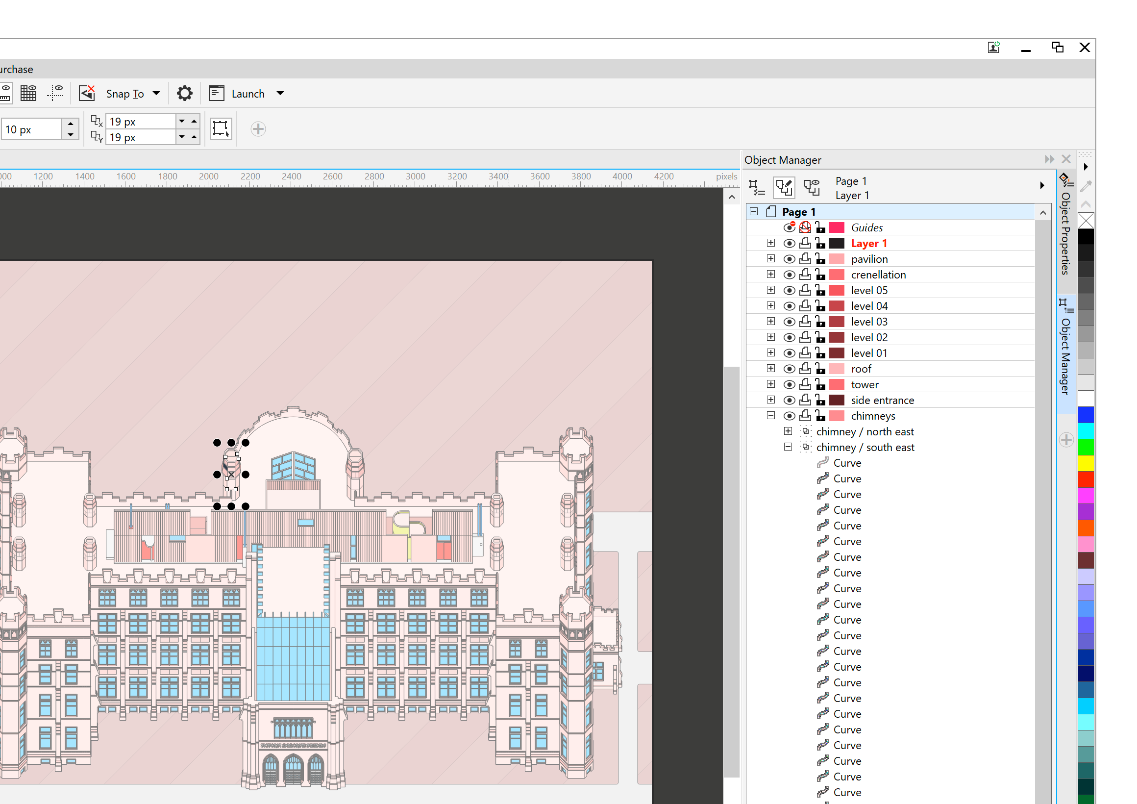 Detail of legacy Objects panel on Windows.